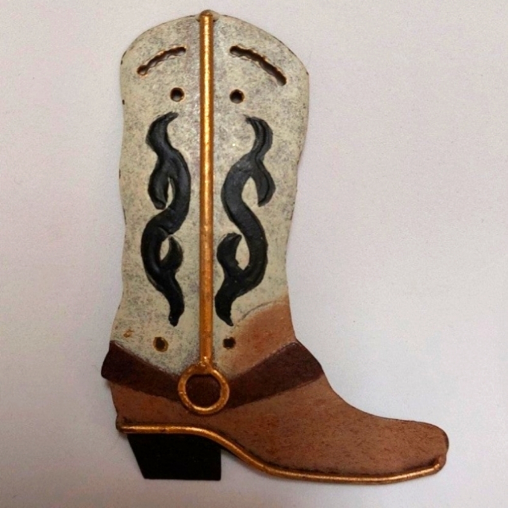 Metal Cowboy Boots Refrigerator Magnet
